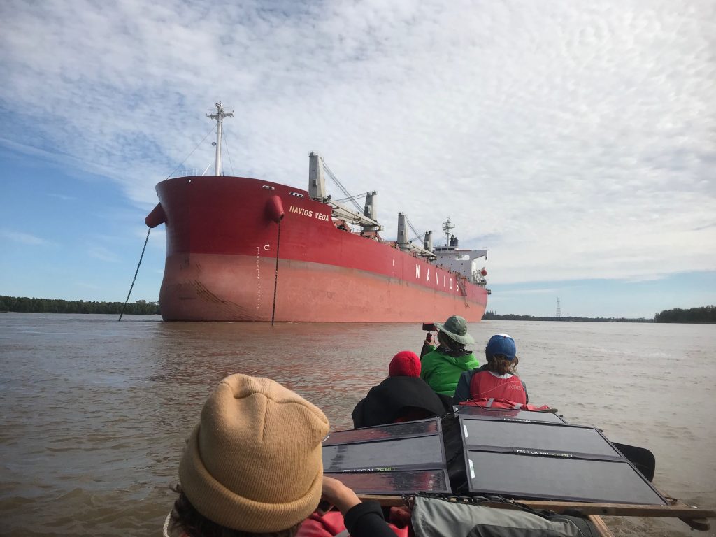 The view from the canoe on the Fall 2019 river journey (Photo by the author).